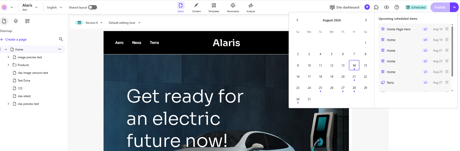 Preview calendar in Page builder. Preview calendar in Page builder.