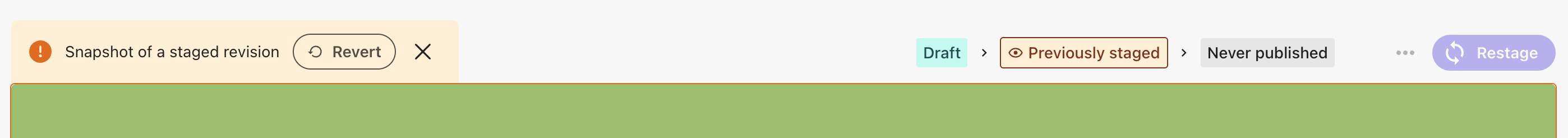 Screenshot of the Revert button