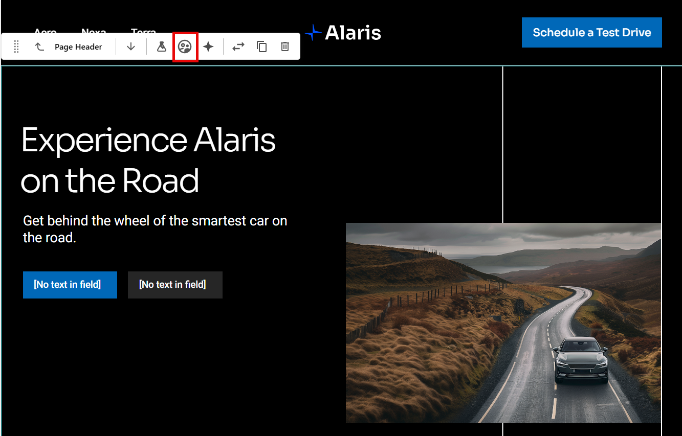 Select a component and then click Add personalization rules to component in the context toolbar.