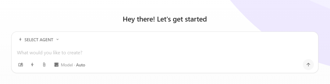 Chat interface on the Overview page