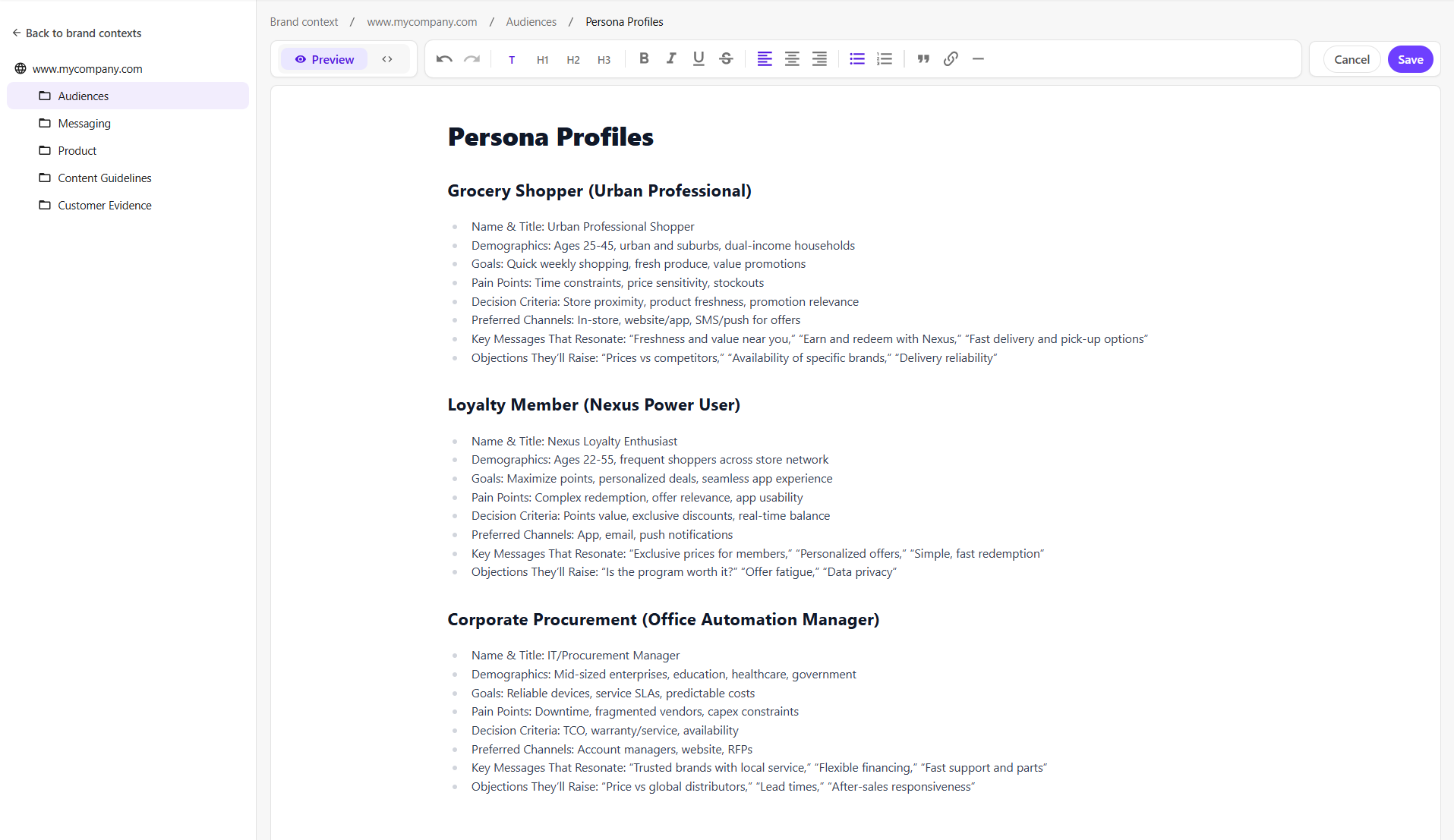 Admins can review and refine every generated file after creation.