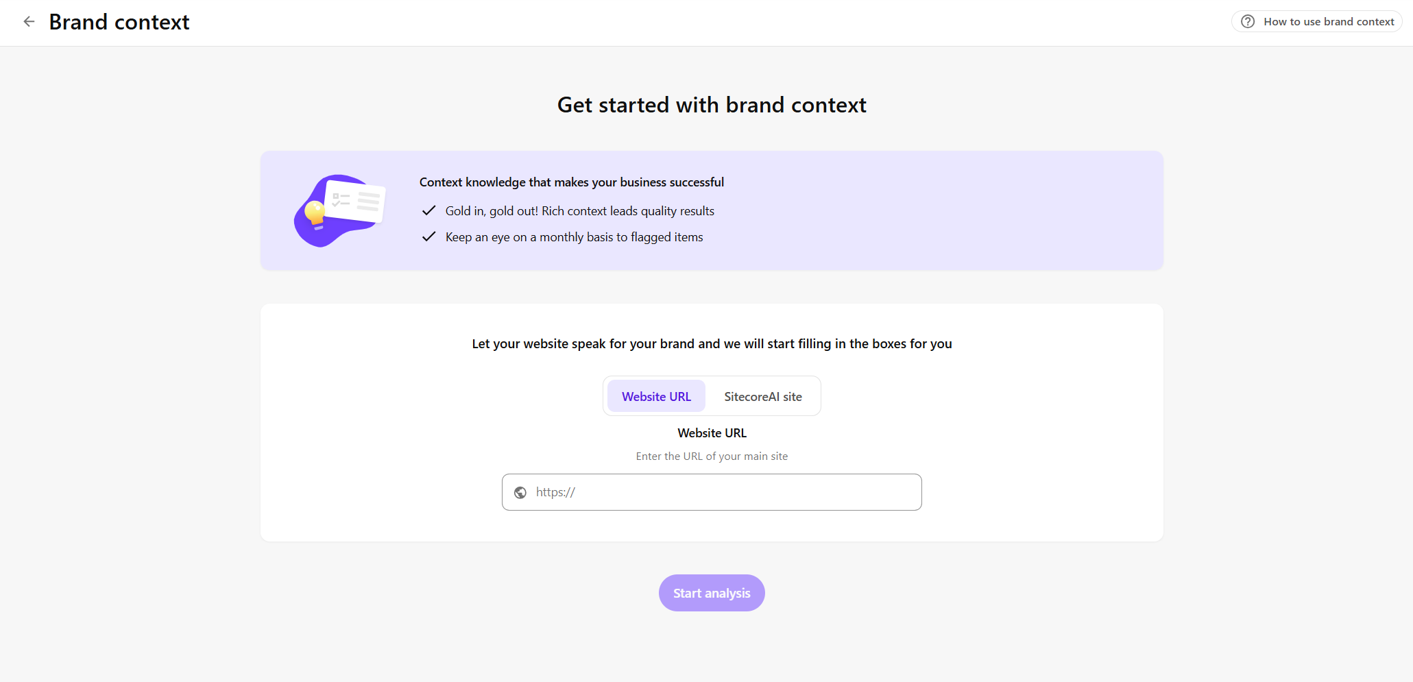On the Get started page, choose a source to start analysis On the Get started page, choose a source to start analysis