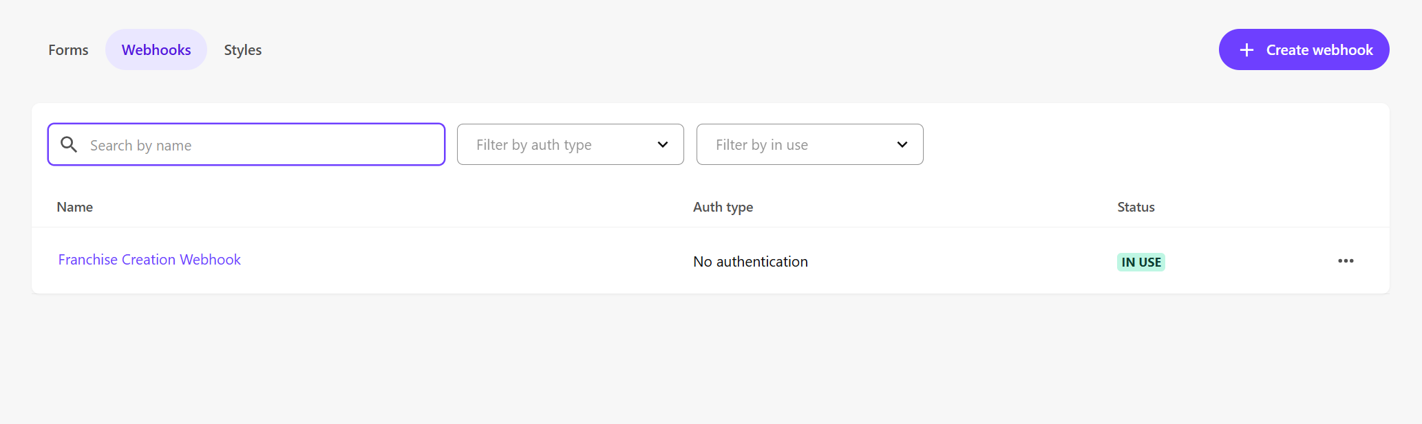 A Webhooks dashboard