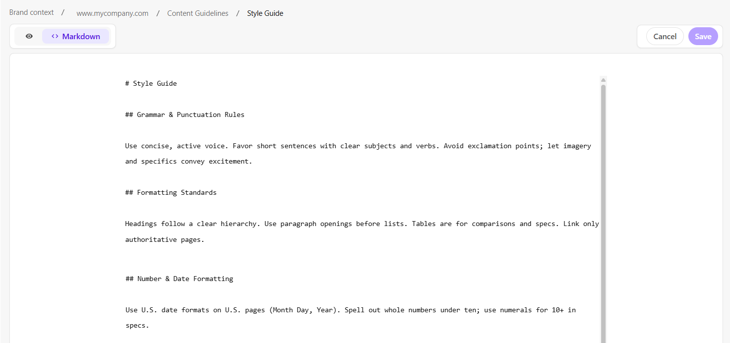 Click Markdown to edit plain text using Markdown syntax. Click Markdown to edit plain text using Markdown syntax.