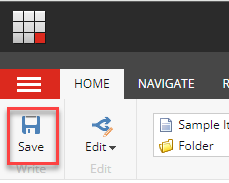 Save icon in Content Editor