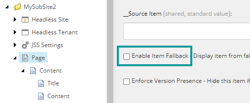 Enable item-level language fallback on item templates in the Content Editor