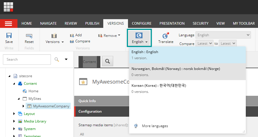 View your site in another language version in the Content Editor View your site in another language version in the Content Editor