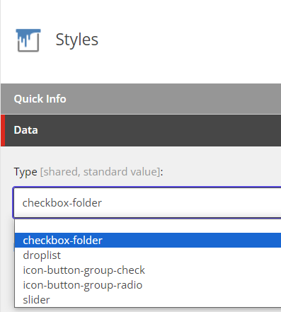 Specify a display type in the Content Editor
