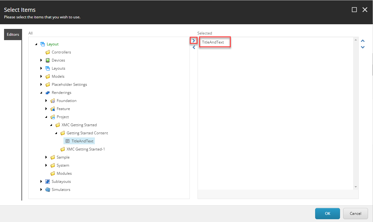 Edit the rendering to include the new title and text component