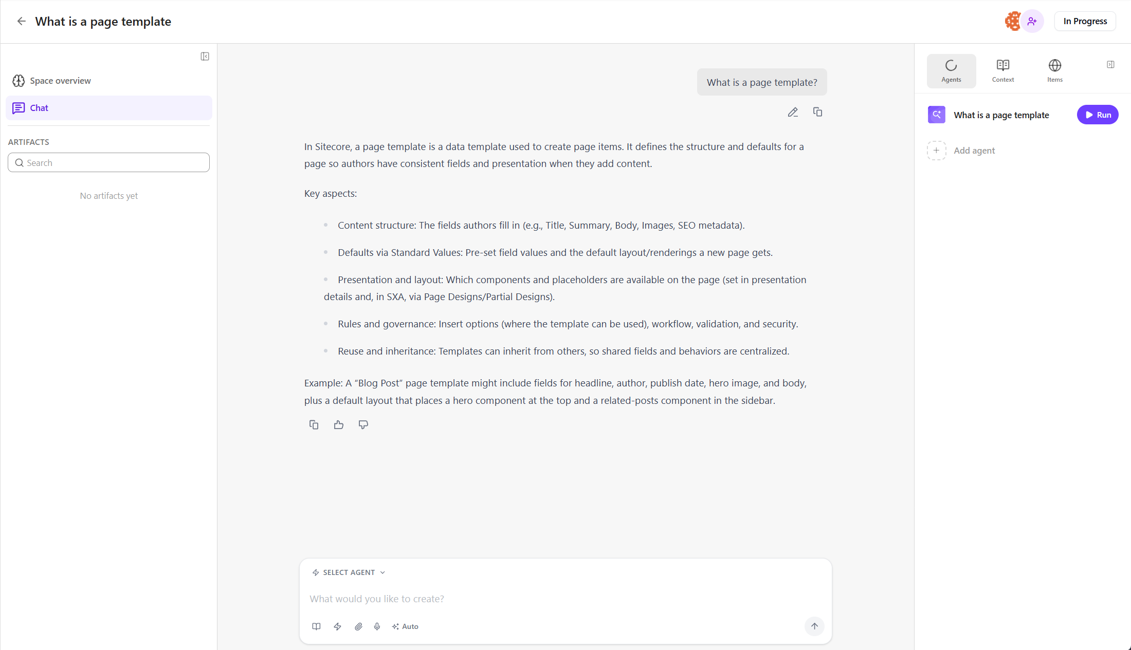 An example of a conversation that was converted into a space. An example of a conversation that was converted into a space.