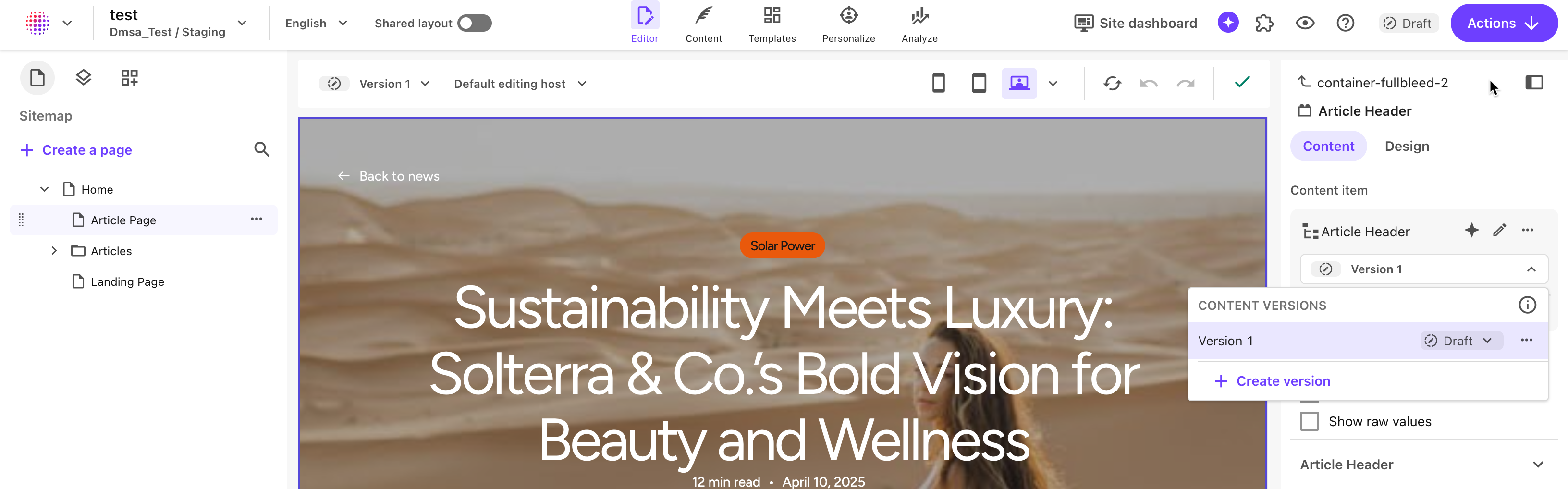 The two location that lets you move a page through a workflow