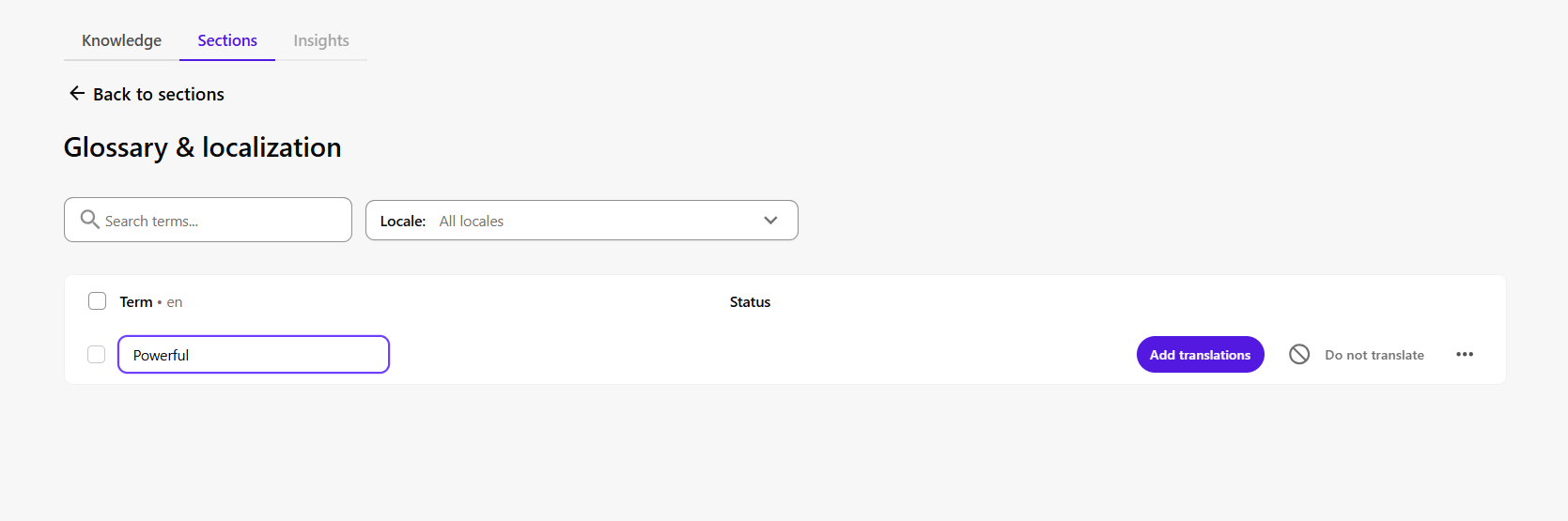 Click Add term and enter the word or phrase to add to the glossary. Click Add term and enter the word or phrase to add to the glossary.