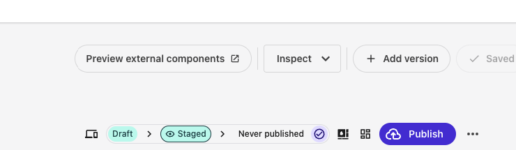 The Preview external components button in the Component builder.