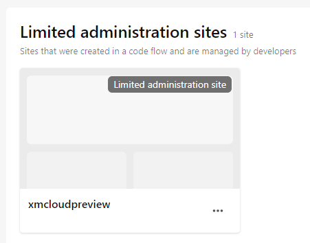 Limited administration sites in the Portfolio