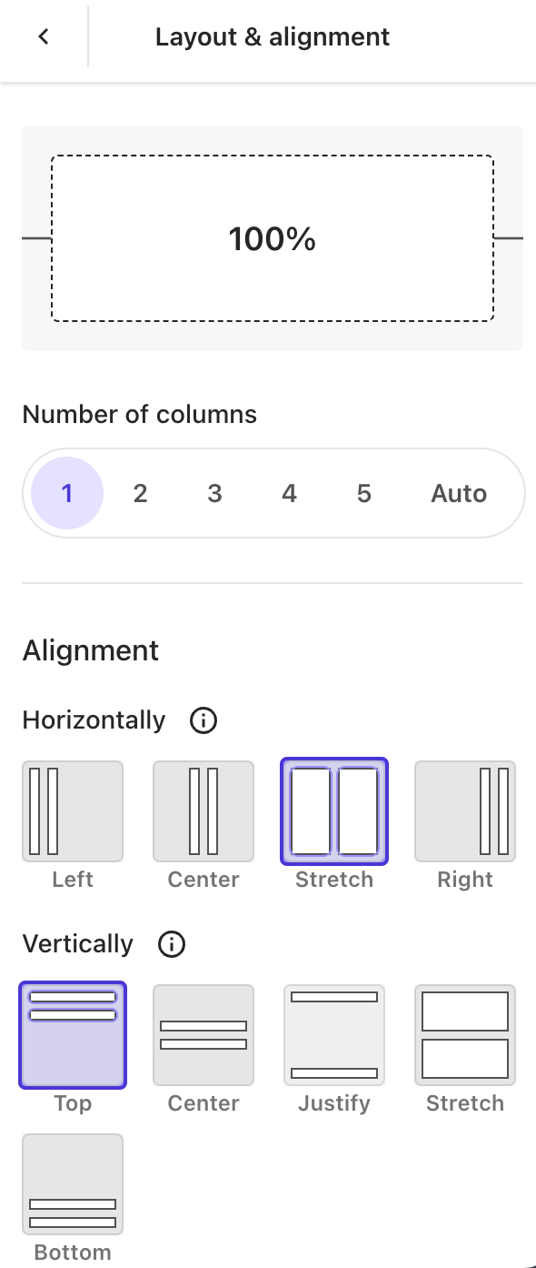Screenshot of the Layout and alignment dialog Screenshot of the Layout and alignment dialog