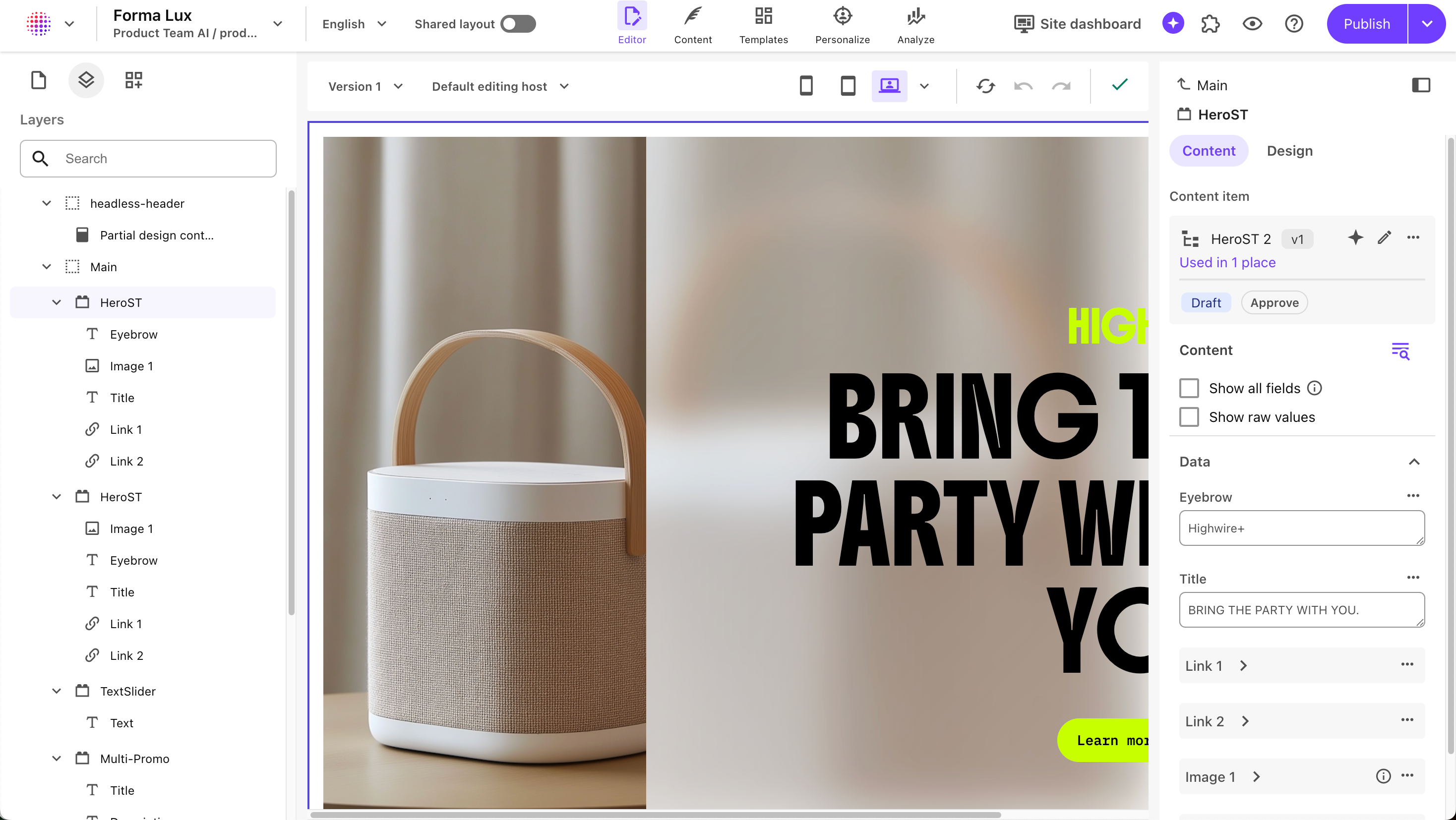 Screenshot of the Page builder front page. Screenshot of the Page builder front page.