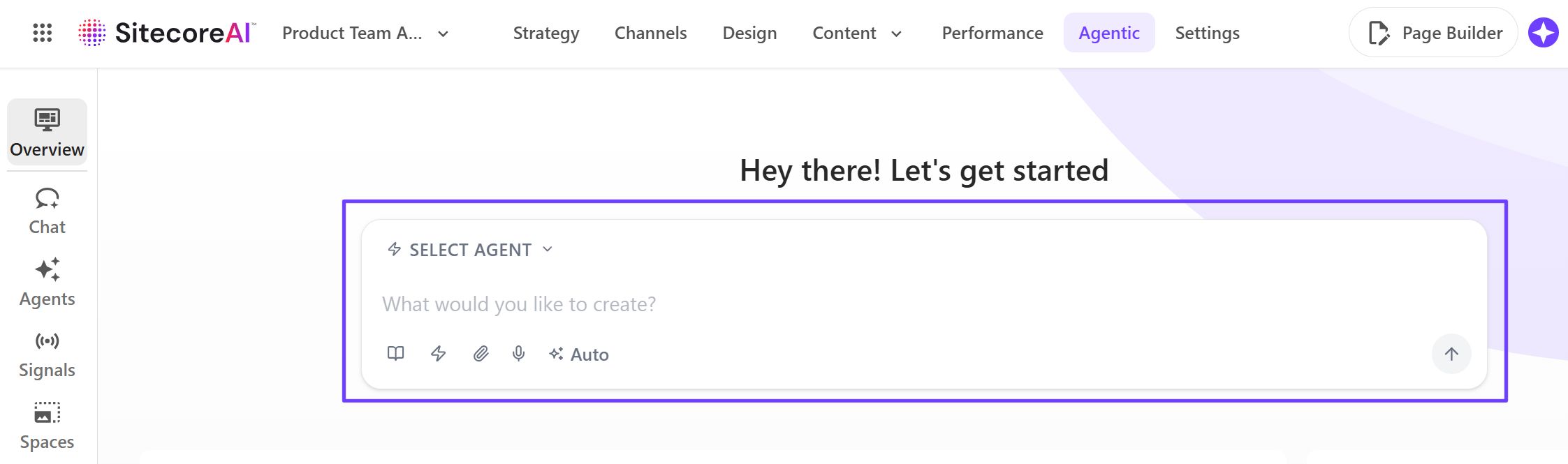 Chat interface on the Overview page Chat interface on the Overview page