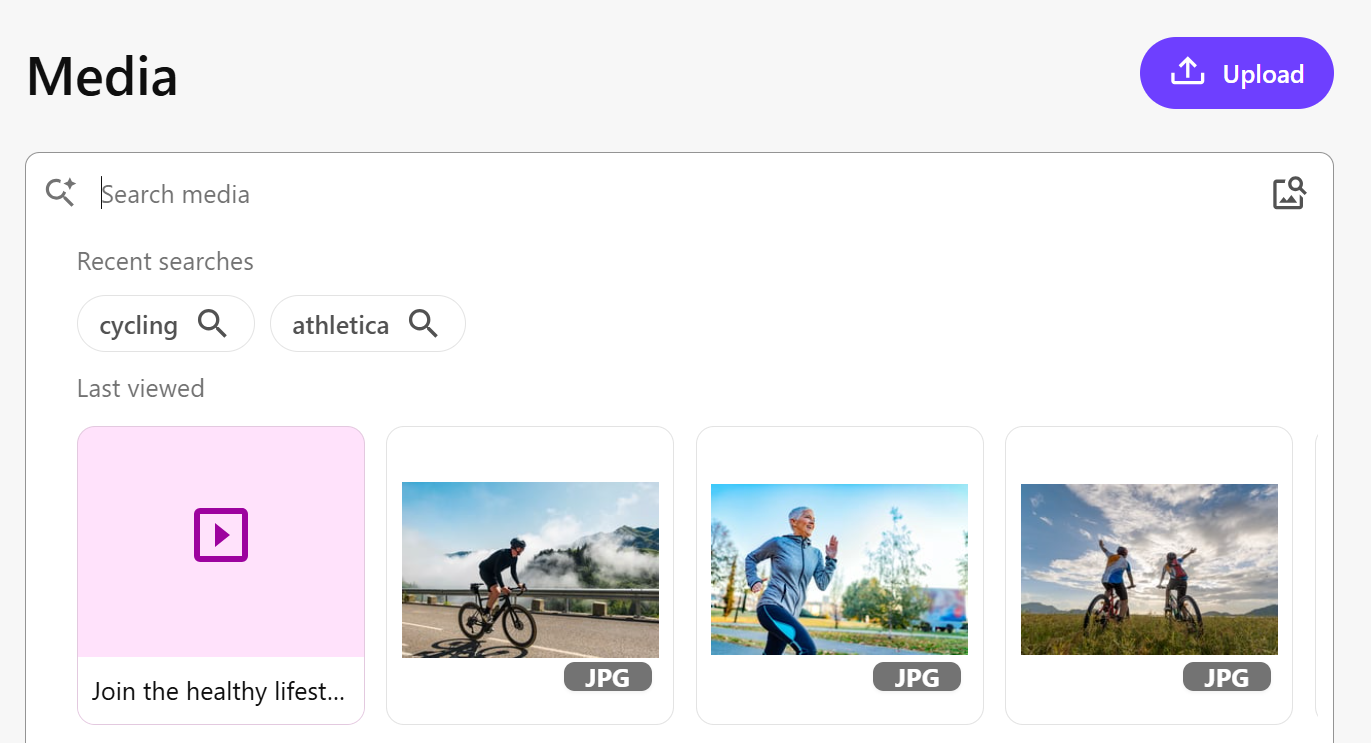 The Recent searches and Last viewed media items dialog
