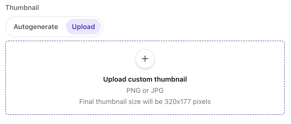 Upload a thumbnail manually for a website.