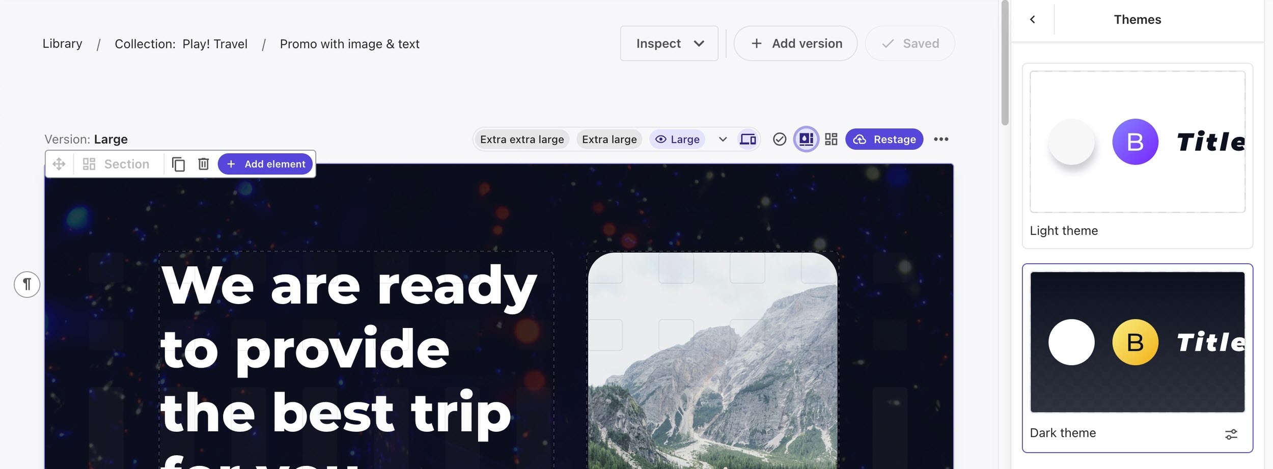 Screenshot of the style picker