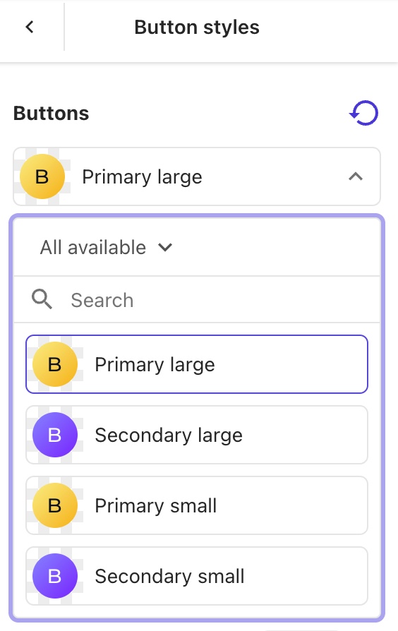 Screenshot of the right-hand pane when styling a single element. Screenshot of the right-hand pane when styling a single element.