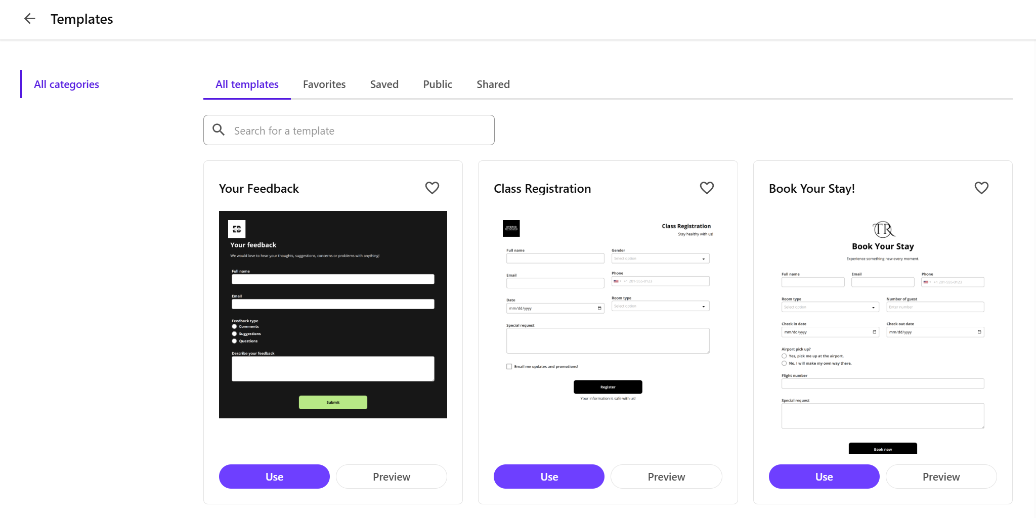 The template library in Forms