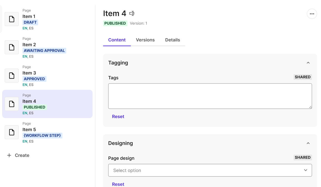 Screenshot of an item awaiting approval Screenshot of an item awaiting approval