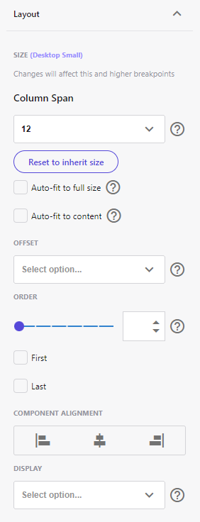 Screenshot of the configuration settings for grid layout. Screenshot of the configuration settings for grid layout.
