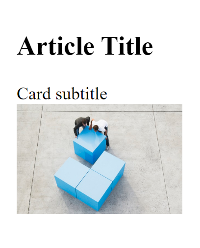 Screenshot showing the title and subtitle of an article card.