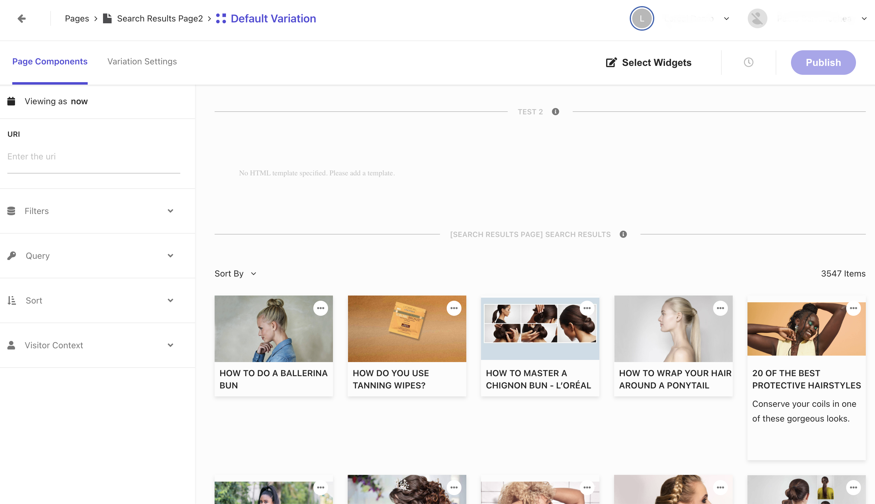 In the Sitecore Search user interface, a page is configured with a URL or URL pattern. In the Sitecore Search user interface, a page is configured with a URL or URL pattern.