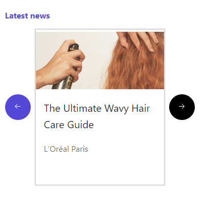 Screenshot of a carousel recommendation widget.