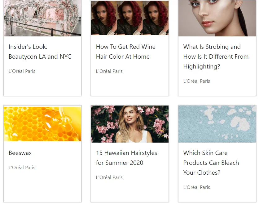 Screenshot of a gallery recommendation widget.