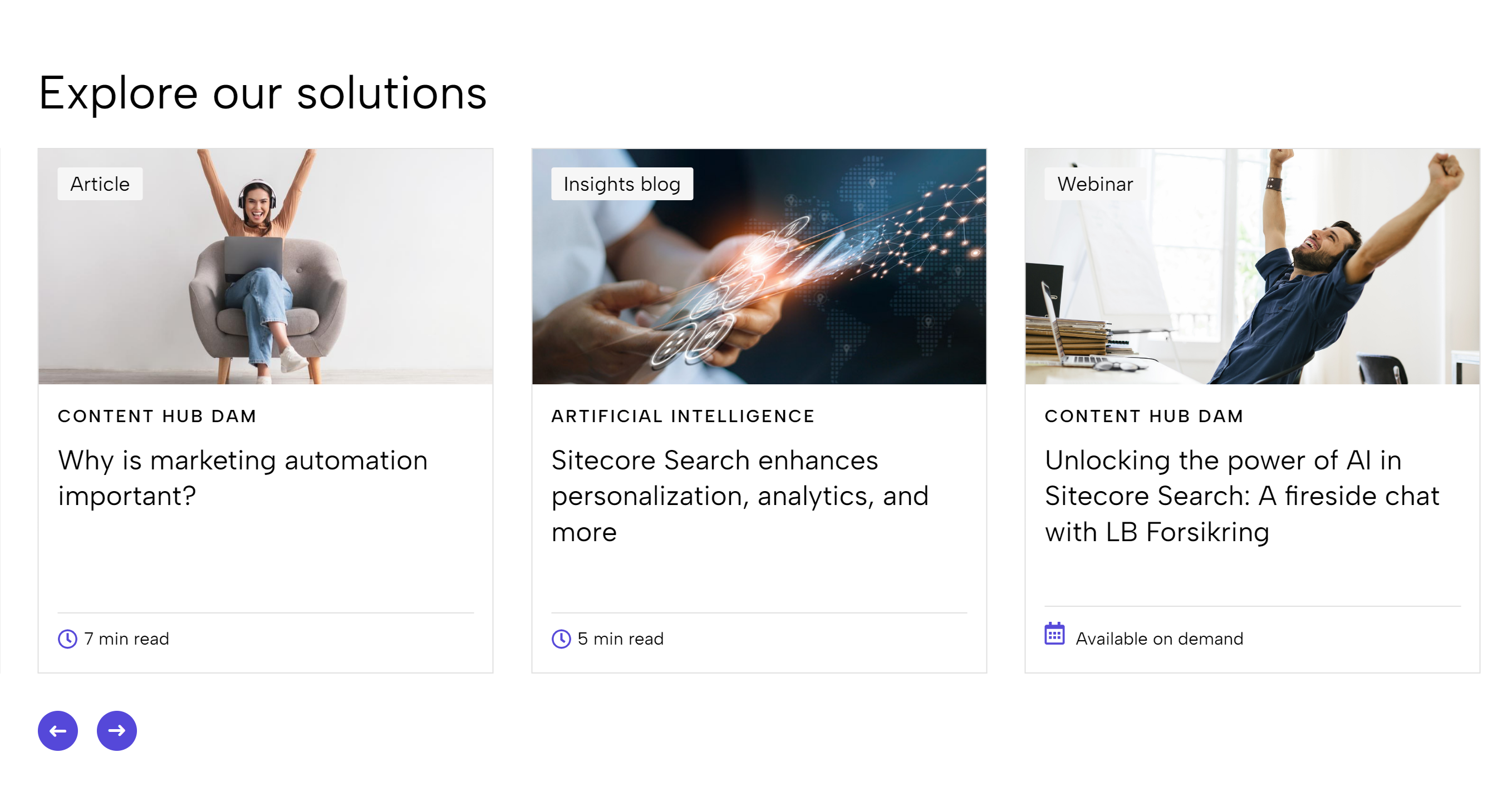 Screenshot of a recommendation experience.