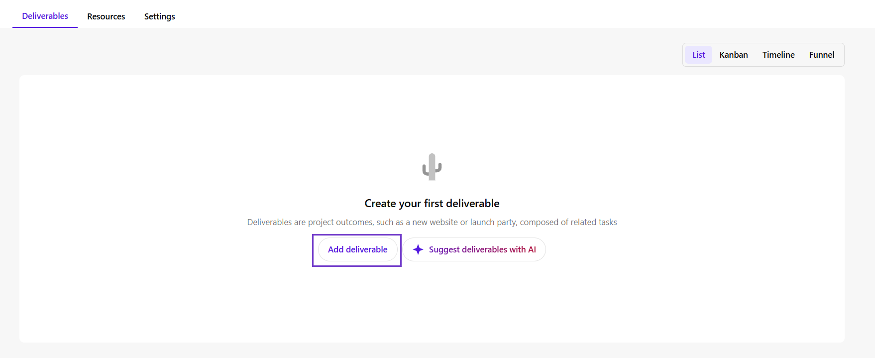 Click Add deliverable to add a deliverable to your campaign. Click Add deliverable to add a deliverable to your campaign.