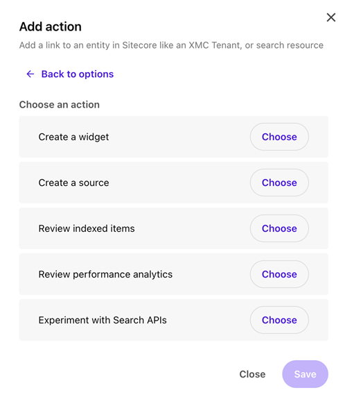 Adding a Sitecore action to the task.