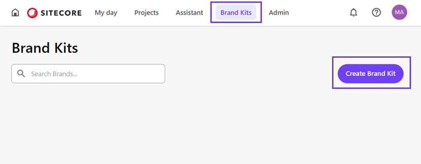 Go to Brand Kits and click Create Brand Kit.