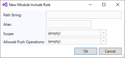 Illustration showing the New Module Include Rule window. Illustration showing the New Module Include Rule window.