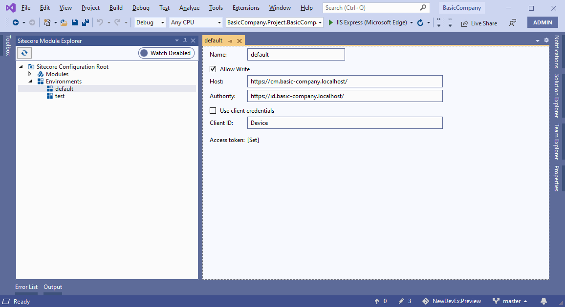 Illustration showing the Sitecore instance environment configuration form. Illustration showing the Sitecore instance environment configuration form.