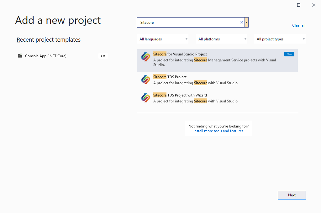 Illustration showing how to add a build project to a solution.