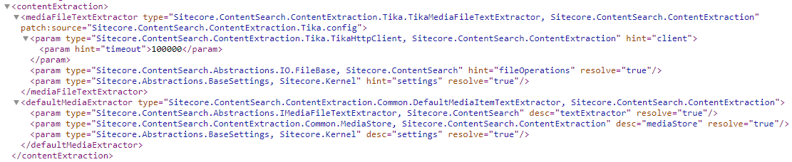 Code sample showing