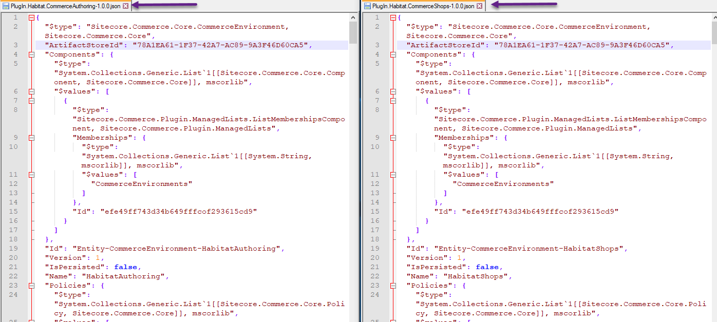 The Artifact Store ID in the Commerce Habitat Authoring and Shops environments use the same value. The Artifact Store ID in the Commerce Habitat Authoring and Shops environments use the same value.