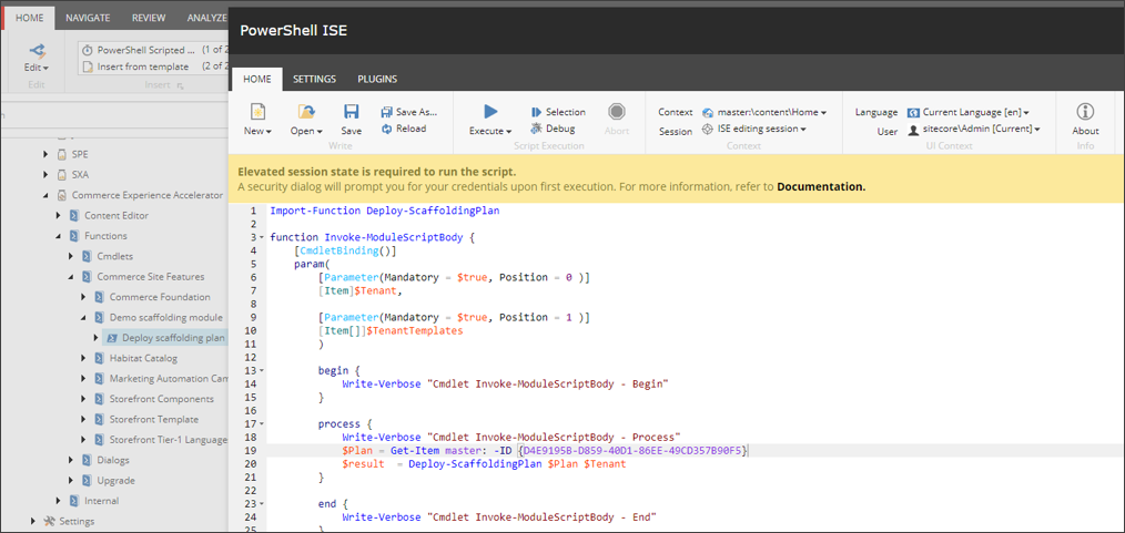 Example of a scaffolding plan deployment script