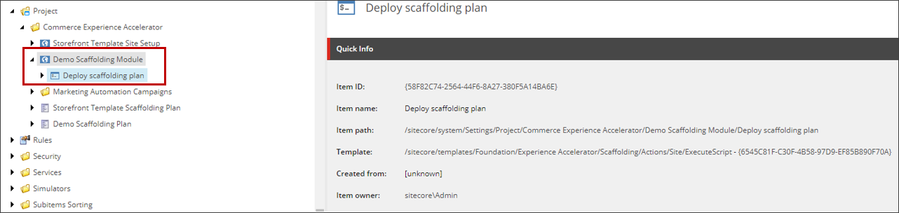 Demo scaffolding module and plan