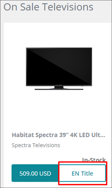 Example on the live storefront of the Scriban Title.