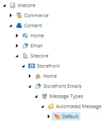Email manager in the Content tree