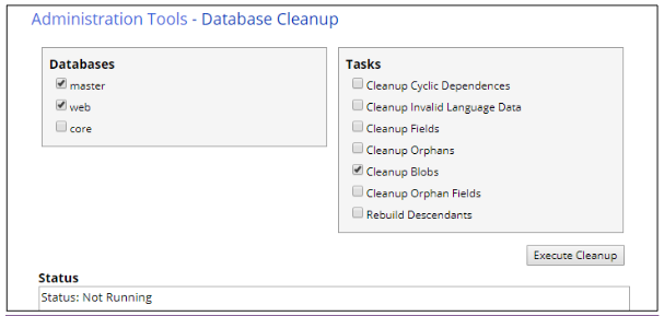 Database Cleanup of blobs