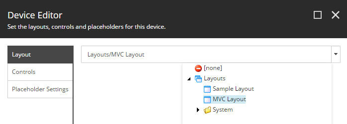 MVC layout