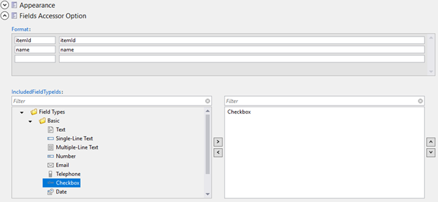 Format field and options Format field and options