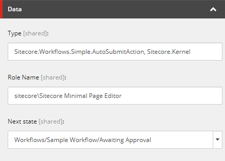 Auto Submit Action with Type, Role Name, and Next state fields.