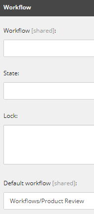 Select the Product Review workflow in the Default workflow field.